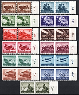 1944 Third Reich, Germany, Wehrmacht, Pairs (Full Set, Margins, Plate Numbers)