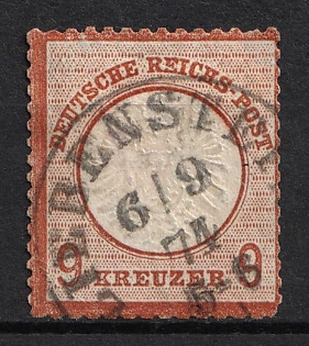 1872 9kr German Empire, Large Breast Plat, Germany