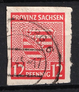 1945-1946 12pf Saxony, Soviet Occupation Zone of Germany, Certificate