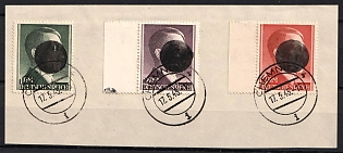 1945-1946 Saxony, Soviet Occupation Zone of Germany, Saxon Obliterations,  'Sächsische Schwärzung' RPD Chemnitz, Chemnitz 4, Certificate