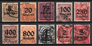 1923 Weimar Republic, Germany, Official Stamps (Full Set)
