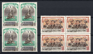 1954 USSR 100th Anniversary of the Defence of Sevastopol Blocks of Four (MNH)