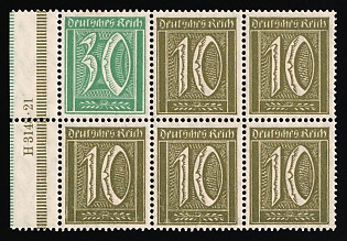 1921 Weimar Republic, Germany, Se-tenant, Zusammendrucke, Block