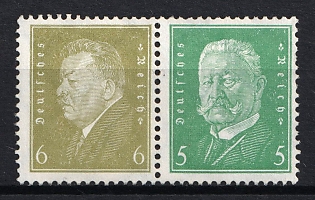 1932 Weimar Republic, Germany, Se-tenant, Zusammendrucke
