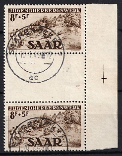 1949 8pf Saar, Germany (Certificate)