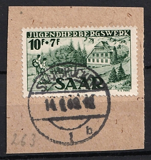 1949 10pf Saar, Germany