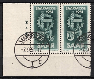 1951 15pf Saar, Germany