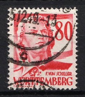 1948 80pf Wurtemberg French Zone, Allied Occupation, Germany
