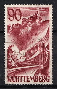 1948 90pf Wurtemberg French Zone, Allied Occupation, Germany