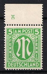 1945-1946 5pf American and British Zones (Bizone), Allied Occupation, Germany, Certificate