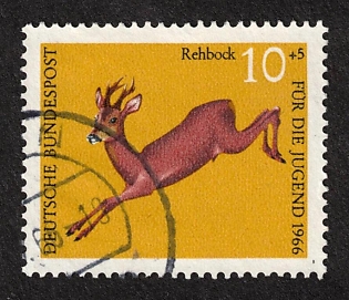 1966 10pf German Federal Republic, Germany (Black Stroke in the Lower Right Corner, Signed Schlegel BPP)