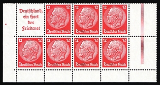1936-37 Third Reich, Germany, Se-tenant, Zusammendrucke, Block