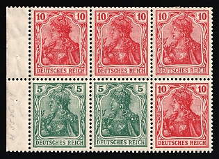1920 Weimar Republic, Germany, Se-tenant, Zusammendrucke, Block