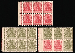 1921 Weimar Republic, Germany, Se-tenants, Zusammendrucke, Blocks