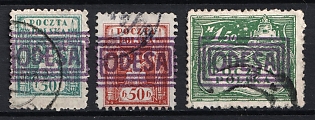Forgeries of 1919 Polish Consular Fee in Odessa, three stamps. Poland, Ukraine