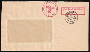 1939 (13 Oct) 'Head of Civil Administration', Third Reich, Germany, Free by Reimbursement Reich, Cover used in Krakow (Poland)