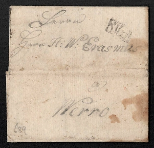 1792 Russian Empire Pre-adhesive Cover from Riga to Werro (Voru, Estonia) with  Seal Wax