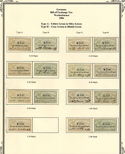 1886 German Empire, Germany, Bill of Exchange Taxes, Revenue