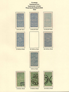 1923 Weimar Republic, Germany, Statistical Fees Stamps, Revenue