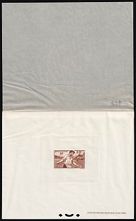 1940 1f+2fr France, Proof Sheetlet with Curtain, Epreuve de Luxe, Deluxe Presentation Miniature Sheet