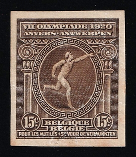 1920 15c+5c Belgium, Proof, Imperforate
