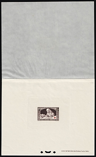 1940 1fr+2fr France, Proof Sheetlet with Curtain, Epreuve de Luxe, Deluxe Presentation Miniature Sheet