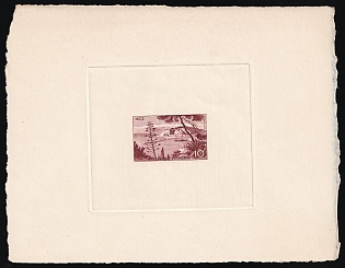 1955 10fr France, Proof Sheetlet, Red Brown