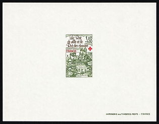 1978 1.20fr+0.30fr France, Red Cross, Proof Sheetlet, Epreuve de Luxe, Deluxe Presentation Miniature Sheet