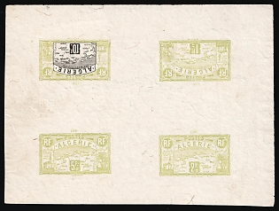 1906 Algeria, French Colonies, Essay, Block of Four, Green, Signed