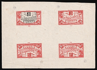 1906 Algeria, French Colonies, Essay, Block of Four, Red, Signed