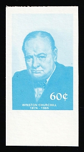 1984 60c '20th Century Leaders - Winston Churchill', Antigua & Barbuda, Trial Color Proof, Imperforate, Margin