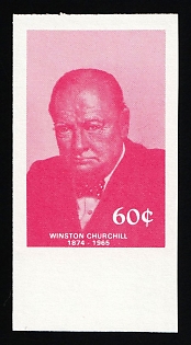 1984 60c '20th Century Leaders - Winston Churchill', Antigua & Barbuda, Trial Color Proof, Imperforate, Margin