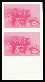 1984 1$ '20th Century Leaders - Kennedy in Berlin', Antigua & Barbuda, Pair, Trial Color Proof, Imperforate, Margin