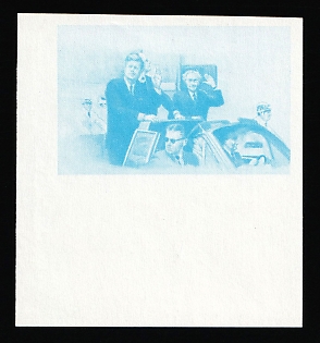 1984 1$ '20th Century Leaders - Kennedy in Berlin', Antigua & Barbuda, Trial Color Proof, Imperforate, Corner Margin