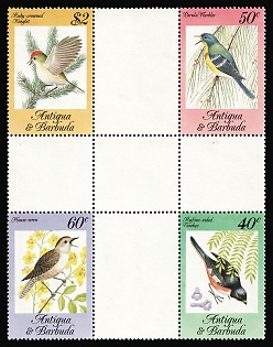 1984 Antigua & Barbuda, Se-tenant, Gutter Block