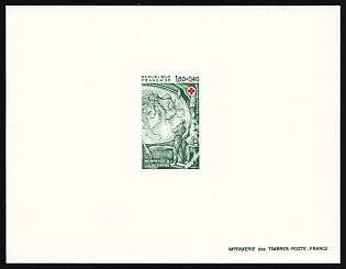 1982 1.80fr+0.40fr France, Red Cross, Proof Sheetlet, Presentation Souvenir Sheet