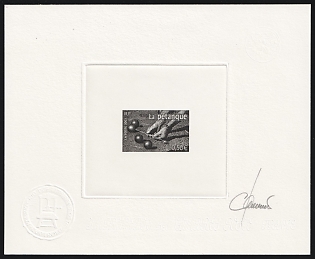 2003 0,50€ France, Master Die Proof Sunken Sheetlet, Sheet, Black, Signed by Artist