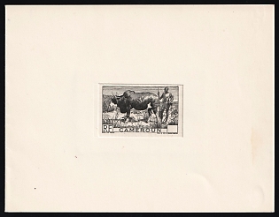 1946 Cameroon, French Colonies, Die Proof Sheetlet, Epreuve de Luxe, Deluxe Presentation Miniature Sheet, Signed
