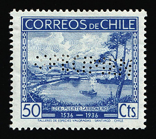 1936 50c Republic of Chile, Specimen