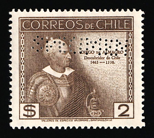 1936 2p Republic of Chile, Specimen