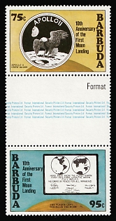 1980 Barbuda, Se-tenant, Gutter Pair