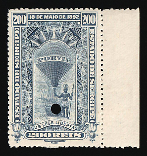 1892-94 200r Federative Republic of Brazil, Revenue, Annulated, Margin