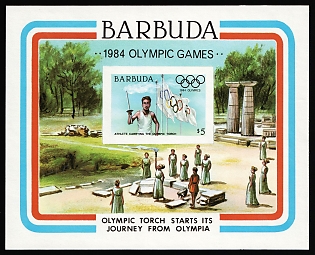 1984 5$ Barbuda, Souvenir Sheet, Plate Proof, Imperforate