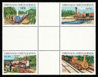 1984 Grenada and the Grenadines, Se-tenant, Gutter Block
