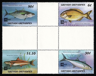 1987 Grenada and the Grenadines, Se-tenant, Gutter Block