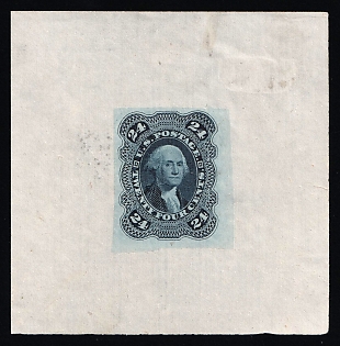 1903 24c Washington, United States, USA, Black Blue, Essay, Proof Paper