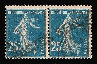 1916-18 25c Serbian Post Office in Corfu, 'POSTES SERBES', Pair