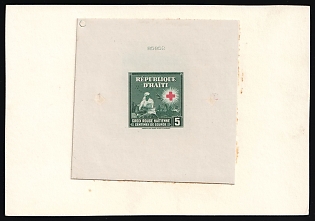 1945 5c Republic of Haiti, Red Cross, Proof Sheetlet, Signed