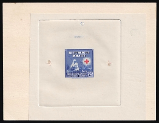 1945 25c Republic of Haiti, Red Cross, Proof Sheetlet, Signed