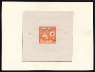 1945 35c Republic of Haiti, Red Cross, Proof Sheetlet, Signed
